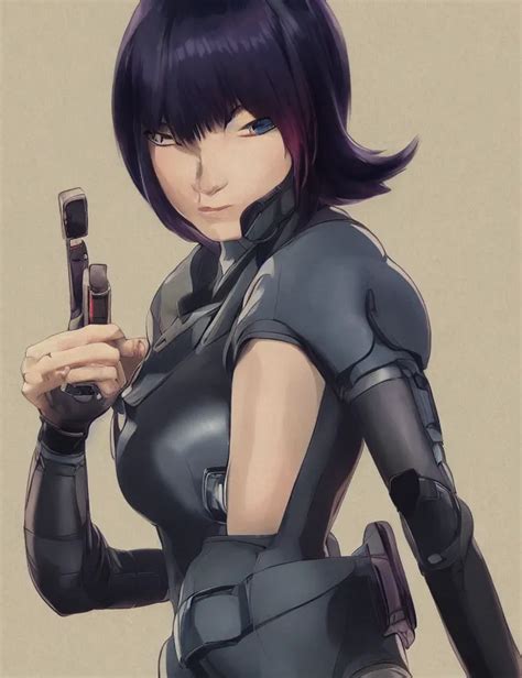 Krea A Fullbody Portrait Of Motoko Kusanagi The Major Ghost In The