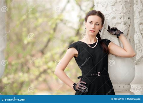 The Girl Near A Column Stock Image Image Of Woman Rest 25053927