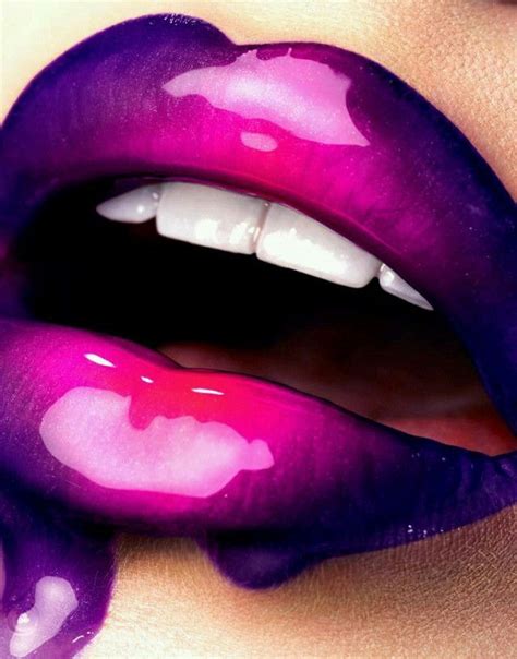 Glossy Pink And Purple Lip Art ♡♡♡ Lip Art Pinterest Pink Purple