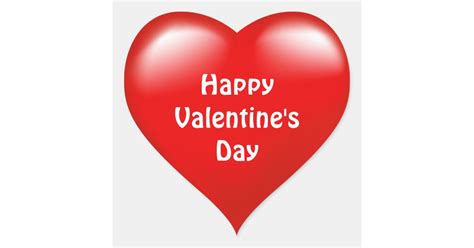 Happy Valentines Day Red Heart Love Sticker Zazzle