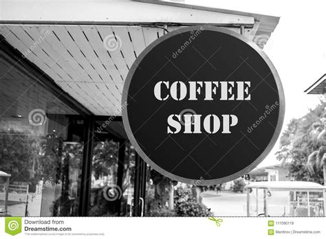 Coffee Shop Sign Board Stock Image Image Of Wall Store 111090119