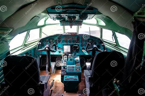 Tupolev Tu 154 Aircraft Dashboard View Inside The Pilots Cabin