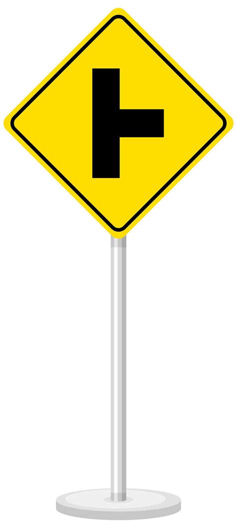 Yellow Traffic Warning Sign On White Background 1437446 Vector Art At