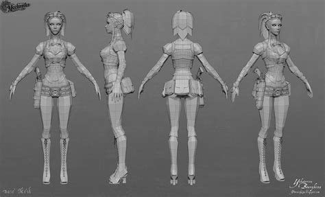 Lady Mechanika Character Model Sheet Character Modeling