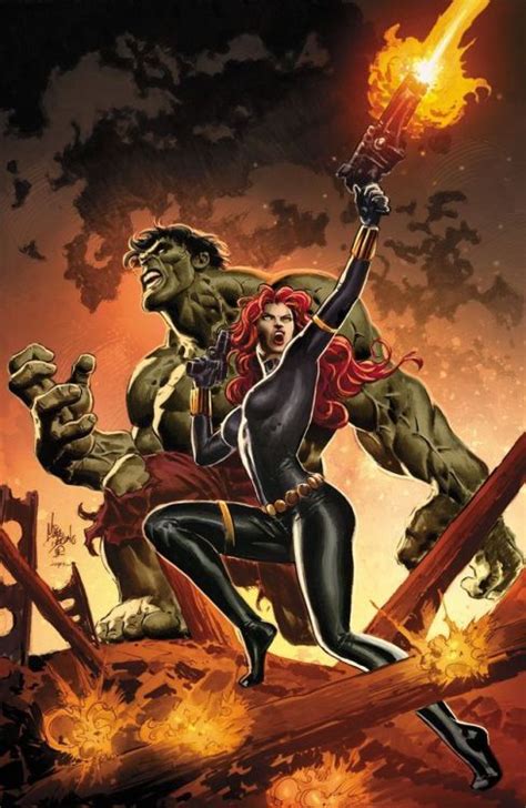 Redskullspage Black Widow And Hulk By Mike Deodato Jr Black