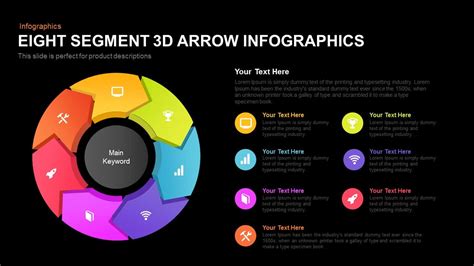 8 Segment Infographics 3d Arrow Powerpoint Template And Keynote