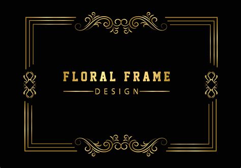 Vintage Flourish Ornament Frame Vector Gold Color For Banner Wallpaper