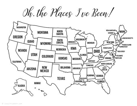 Free Printable USA Travel Maps For Your Bullet Journal USA Map Coloring Pages Lovely Planner
