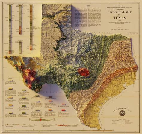 Geological Map Of Texas 1916 University Of Texas Style By Sean