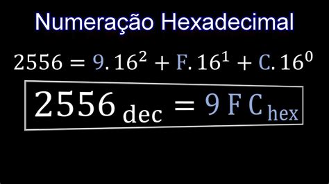 Sistema De Numeração Hexadecimal Hexadecimal Number System Youtube