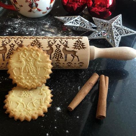 Buy Christmas Embossing Rolling Pin Baking Cookies Noodle Dough