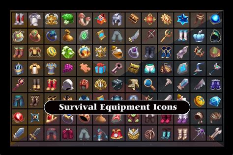 Survival Equipment Icons 2d Icons Unity Asset Store