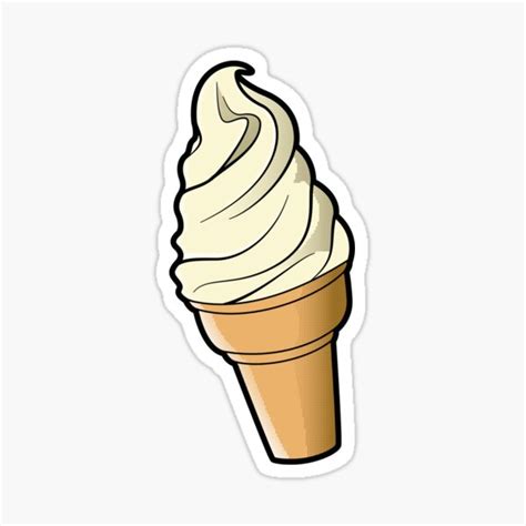 Vanilla Ice Cream Cone Stickers For Sale Ice Cream Cone Drawing Ice Cream Cartoon Cute