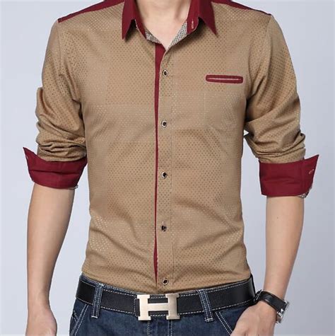 Men Shirt Long Sleeve 2015 Spring New Brand Mens Casual