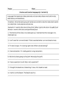 7th grade language arts worksheets. Context Clues Worksheet 1 ELA-Literacy.L.7.4a Language ...