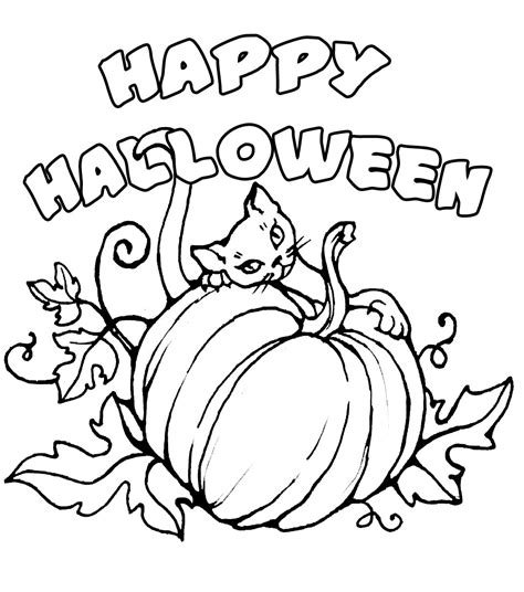 Free Happy Halloween Coloring Pages Template For Print Kids And Adults