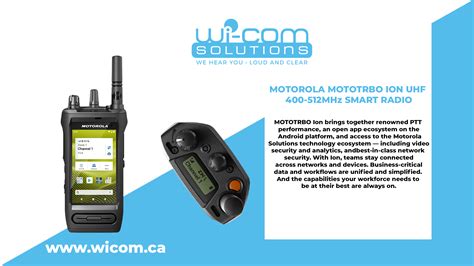 Motorola Mototrbo Ion Uhf 400 512mhz Smart Radio Wi Com Solutions Inc