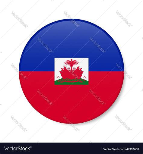 Haiti Circle Button Icon Haitian Round Badge Flag Vector Image