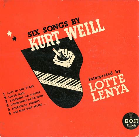 Arts In Exile Objects Lotte Lenya Six Songs By Kurt Weill