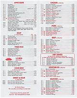 Chinese Restaurant Menu Pictures