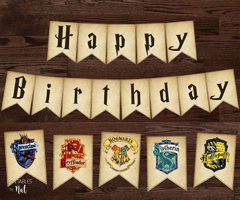 Harry Potter Happy Birthday Banner Printable Free
