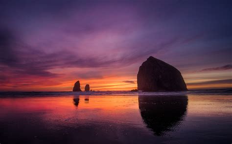Cannon Beach Sunset Hd Nature 4k Wallpapers Images Backgrounds