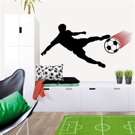 Cuadros para habitaciones de niños. Enérgico vinilo decorativo con diseño de jugador de fútbol ...