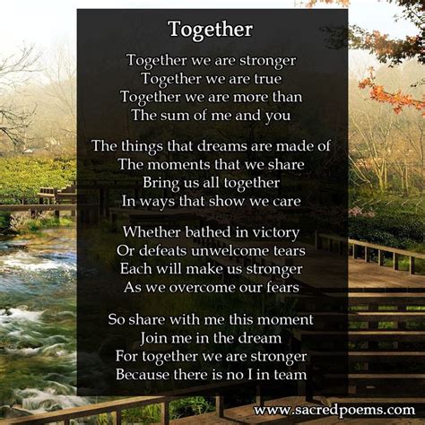 Together Is An Inspirational Poem By Robert Longley He Has Written