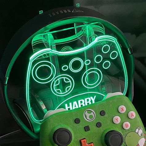 Personalised Xbox Controller And Headset Gaming Station Neon Etsy