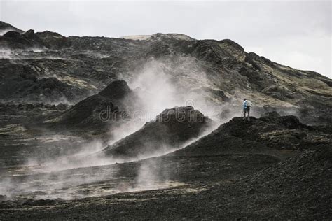 Leirhnjukur Geothermal Area Near The Volcano Krafla Iceland Editorial