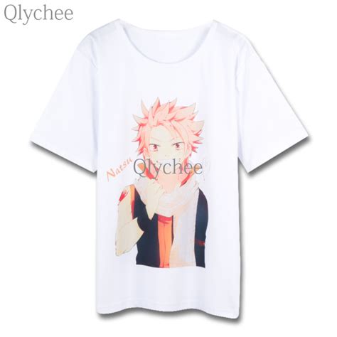 Qlychee Harajuku Cartoon Fairy Tail Print T Shirt Short Sleeve Round