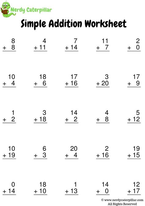 Math Problems For Kindergarten Addition