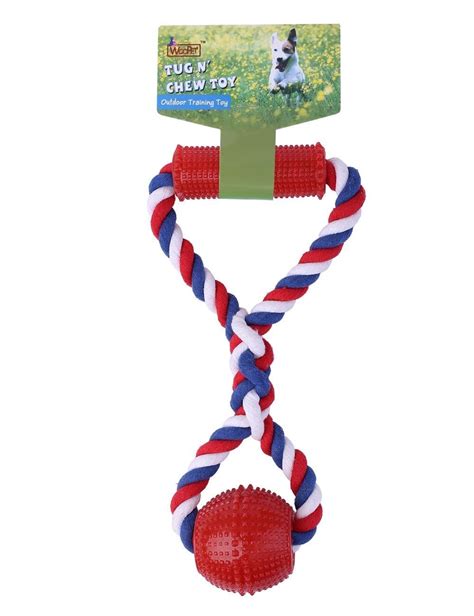 Knot Strong Rubber Dog Chew Toy Cotton Rope Dog Tug Of War Durable Long