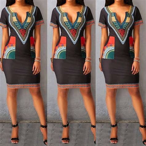 Rosewe African Fashion Fashion Short Sleeve Dresses