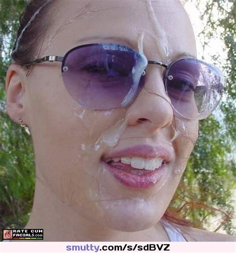Queeny Cumonglasses Covered Facial Glasses Cumonface Cum Sperm