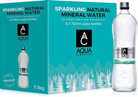 Aqua Carpatica Glass 750ml X 6 Pure Natural Sparkling Mineral Water