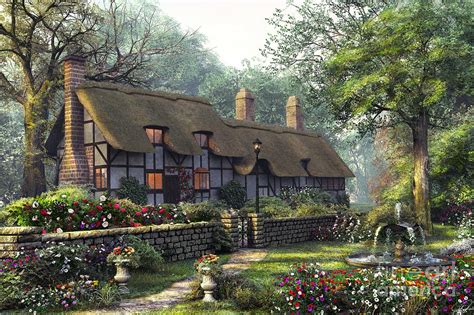 The Old Cottage Digital Art By Dominic Davison Pixels