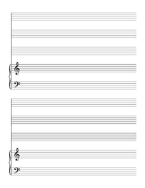 2 Systems Of 3 Staves And Piano Music Paper Free Download