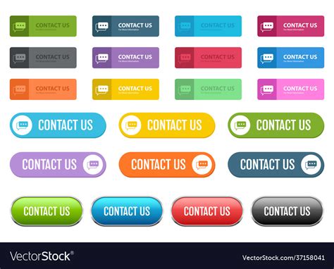 Contact Us Button Design Isolated On White Vector Image