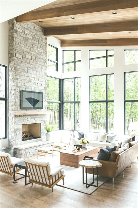 Modern Lake House Living Room Tour Transitional Living Room Design