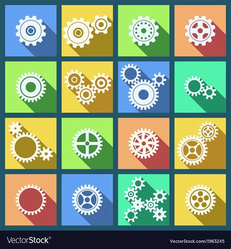 Collection Of Cogs And Gears Icons Set Royalty Free Vector