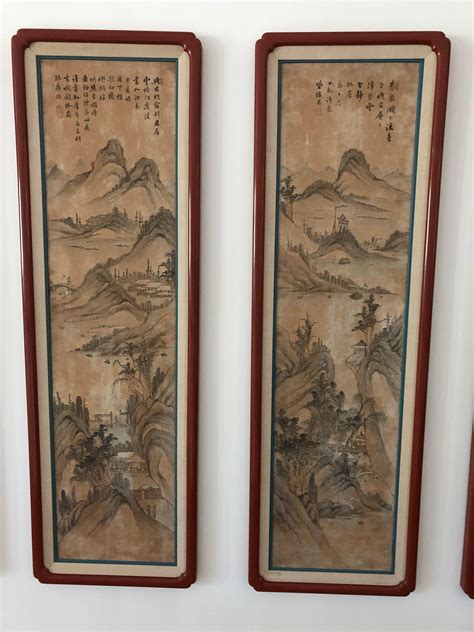 Suite Of Eight Chinese Hand Painted Silk Panels For Sale At 1stdibs