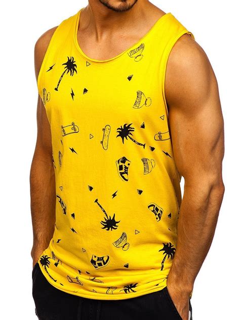 Camiseta De Tirantes Con Estampado Para Hombre Amarilla Bolf 1144 Amarillo