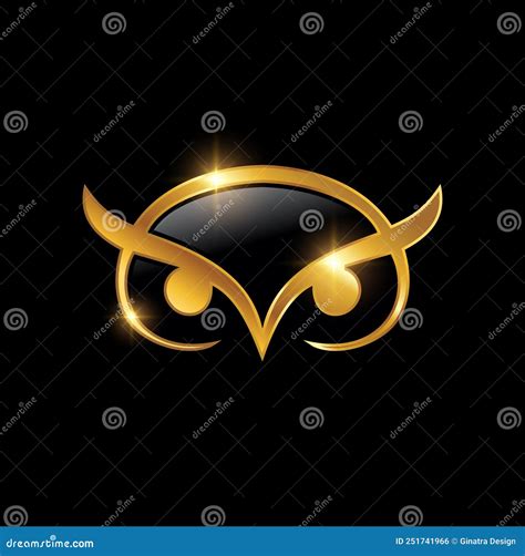 Golden Owl Symbol Logo Sign Stock Vector Illustration Of Isolated