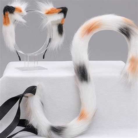 Cosplay Calico Cat Ears And Tail Etsy