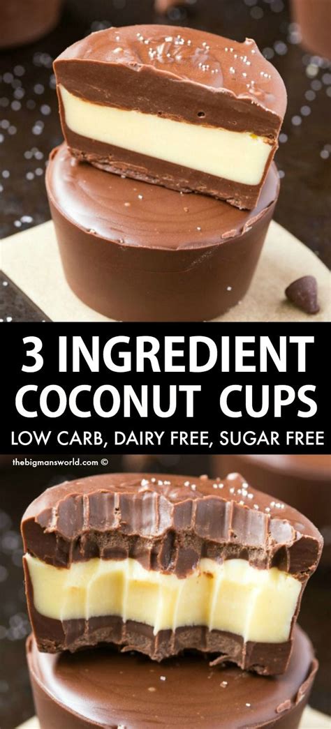 64+ best keto dessert recipes | best low carb desserts. Homemade Keto Cups- Just 3 Ingredients! - The Big Man's World ® | Recipe in 2020 | Dairy free ...