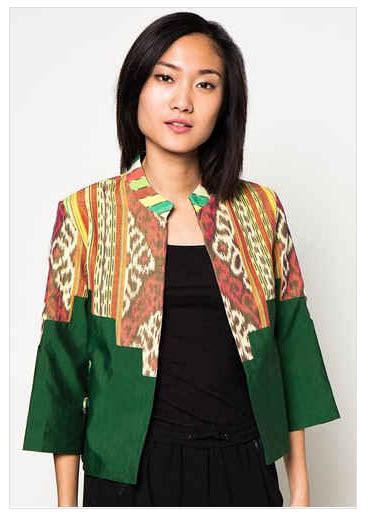 Blazer jaket outer cardigan fashion wanita korea coat baju new 2015047. Desain Baju Muslim Blazer Kombinasi Batik Model Baru