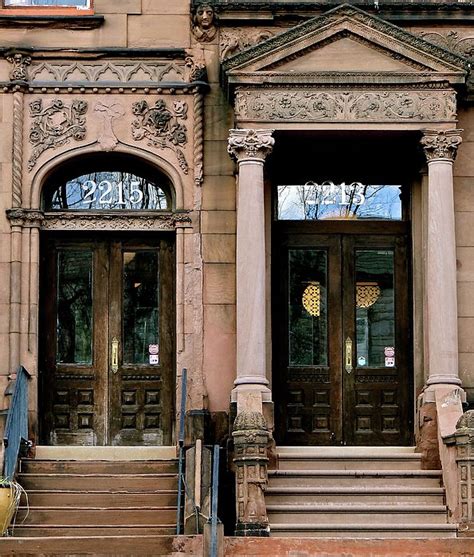 Two Victorian Brownstone Doorways Dating From About The Late 1880s