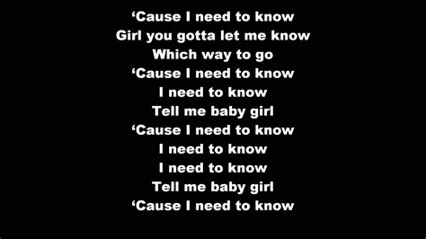 miss argentina, sung: i was hot i if i knew then what i know now i would have looked within and let love in somehow if i only knew the truth back then i wouldn't have had my little. Marc Anthony I Need To Know (Lyrics) - YouTube