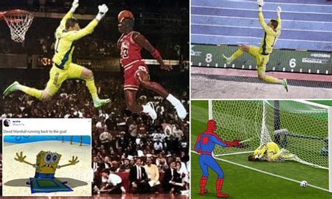 Wales fans go wild in cardiff for ramsey goal. Social media ablaze with David Marshall memes after Euro ...